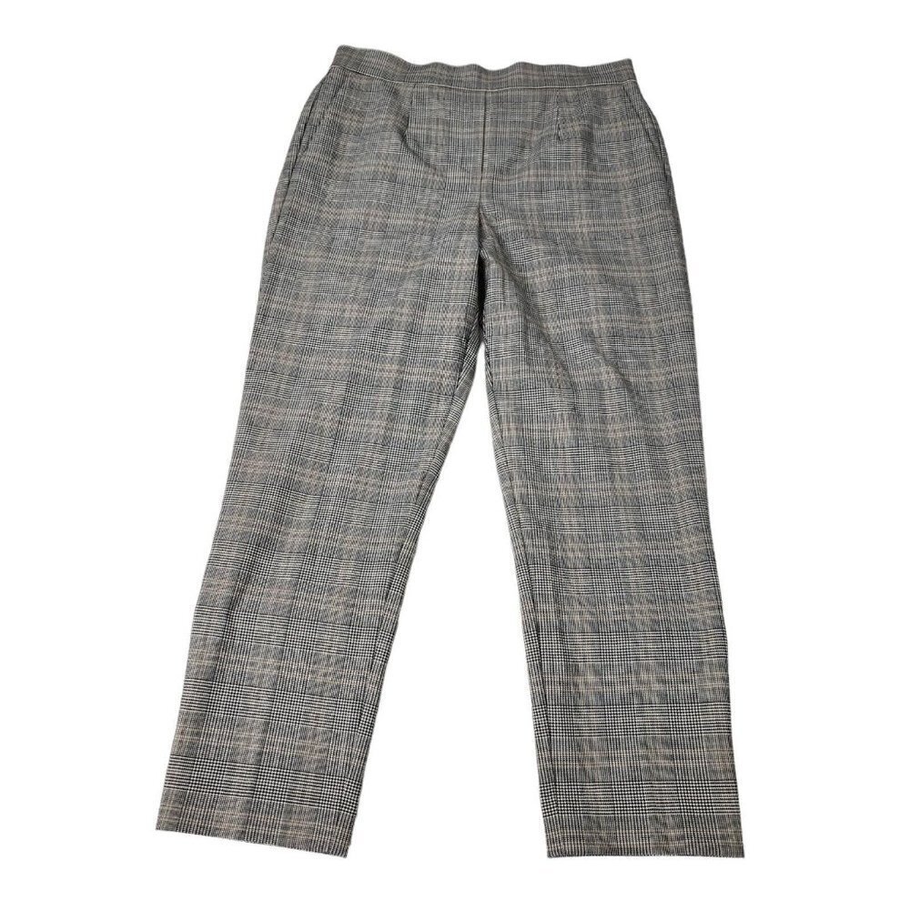 Babaton Womens Atelier Plaid Conan Crop Pants 6 Gray‎ Academia Pull On High-Rise